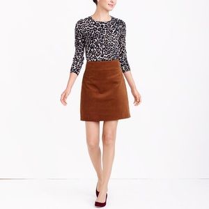 J. Crew Brown Corduroy Mini Skirt // Size 2 // NWOT